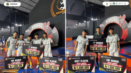 Tim futsal FEBI UIN Siber Syekh Nurjati Cirebon meraih Juara 1 Euro Futsal Championship City Playoff Indramayu 2026.