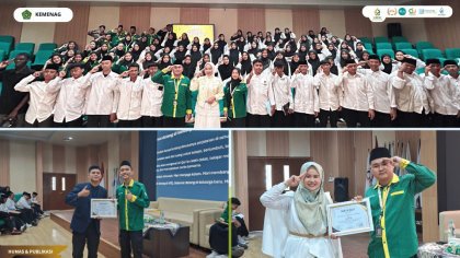 Anggota baru UKM HTQ UIN Siber Cirebon mengikuti rangkaian Ta'aruf Anggota Baru 2026.