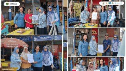 Kepala LPH UIN Siber Cirebon menyerahkan sertifikat halal kepada pelaku UMKM di Wisata Bahari Kejawanan