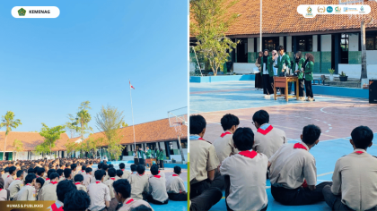 Mahasiswa PLP Tadris Biologi UIN Siber Cirebon menyampaikan edukasi food waste kepada siswa SMAN 1 Astanajapura secara daring.