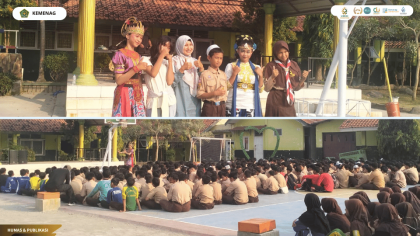 Mahasiswa PLP UIN Siber Cirebon mendampingi kegiatan unjuk bakat siswa di SMPN 2 Plered.