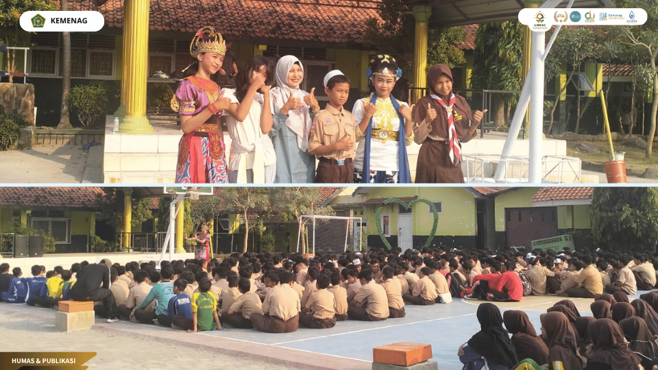 Mahasiswa PLP UIN Siber Cirebon mendampingi kegiatan unjuk bakat siswa di SMPN 2 Plered.