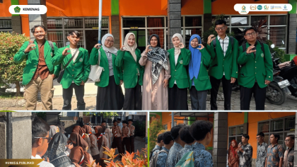 Mahasiswa PLP UIN Siber Cirebon mendampingi pembiasaan Bahasa Arab dan Bahasa Inggris di MA Al Ishlah Bobos.