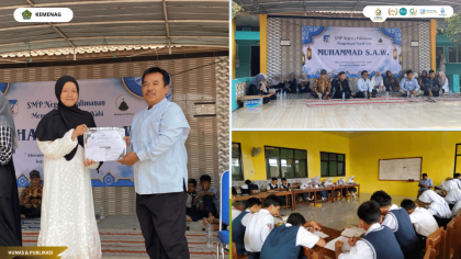 Mahasiswa PLP UIN Siber Cirebon mengikuti Peringatan Maulid Nabi di SMP Negeri 3 Palimanan