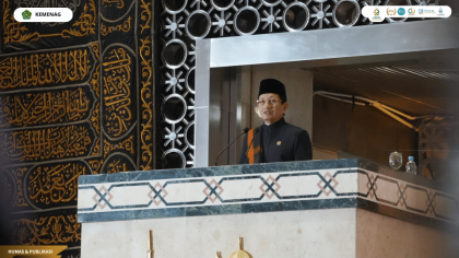 Menag Nasaruddin Umar saat menjadi khatib Salat Jumat di Masjid Istiqlal, Jakarta, Jumat (2592026)