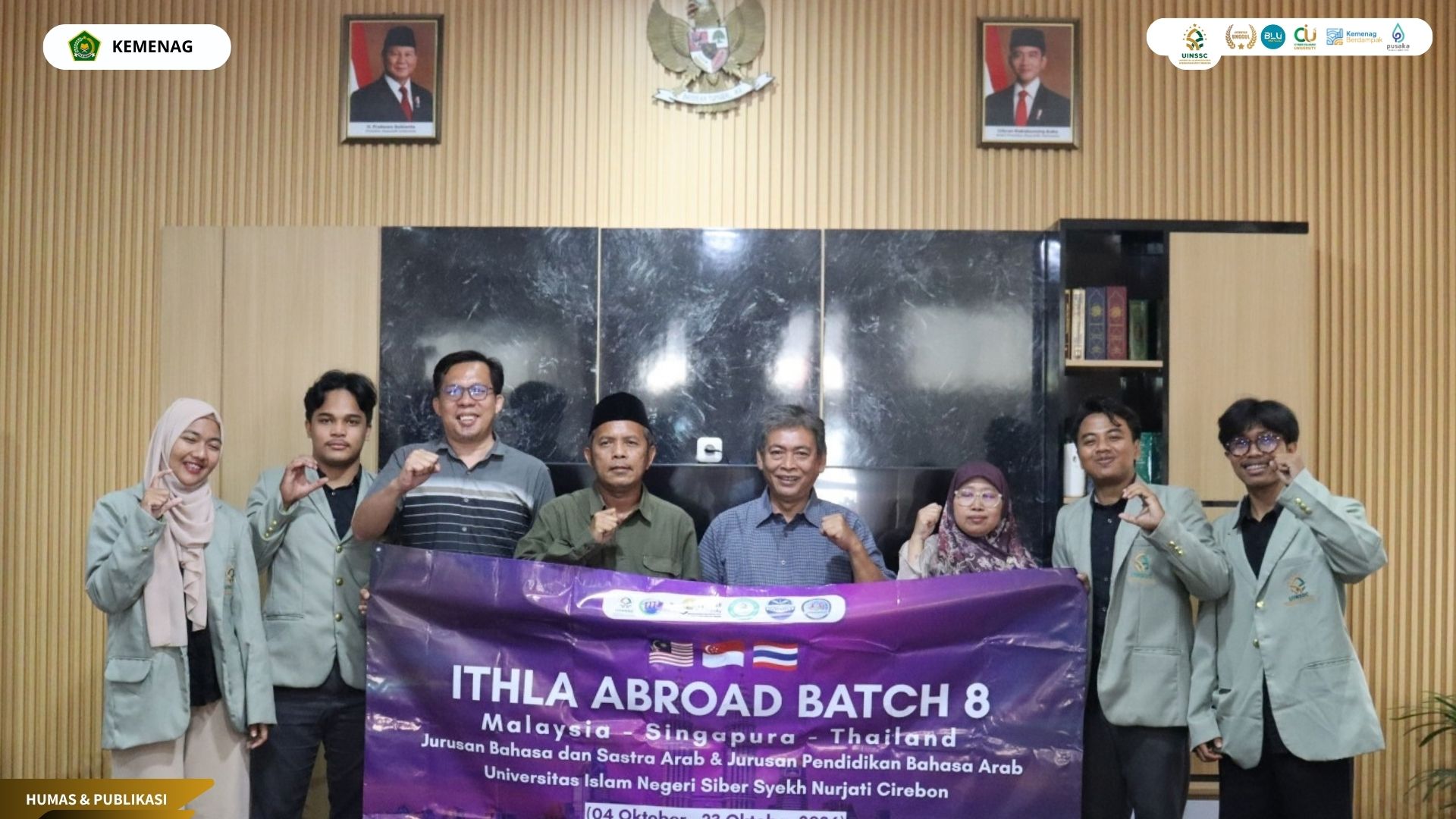 Rektor UIN Siber Cirebon Lepas 4 Mahasiswa Ikuti ITHLA Abroad Batch 8 di Tiga Negara