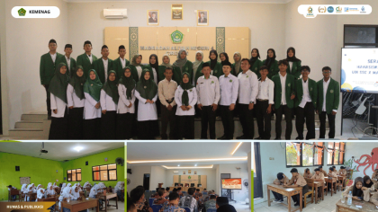 Mahasiswa PLP FITK UIN Siber Cirebon mendampingi pelaksanaan ATS digital melalui CBT Az-Zahra di MAN 4 Cirebon.
