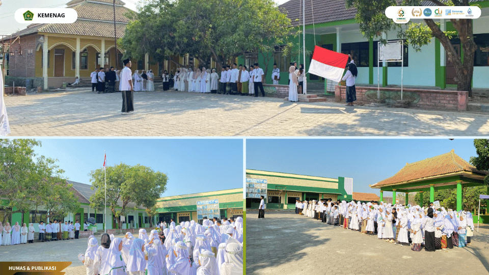 Mahasiswa PLP FITK UIN Siber Cirebon mendampingi rangkaian peringatan Hari Santri Nasional 2026 di MA Darul Ma’sholeh yang diisi dengan upacara, hadroh, pidato keislaman, dan nasyid