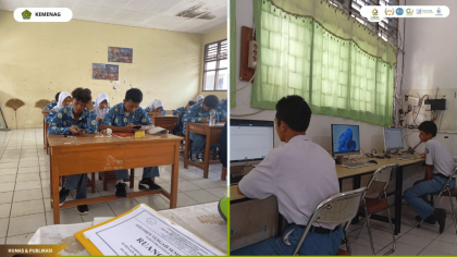 Mahasiswa PLP UIN Siber Cirebon mendukung administrasi Asesmen Tengah Semester di SMK Islamic Centre Cirebon melalui pendampingan dan penyusunan berita acara.