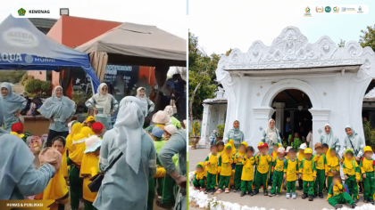 Mahasiswa PLP UIN Siber Cirebon mendampingi field trip edukasi RA Al-Washliyah Islamic Montessori School.