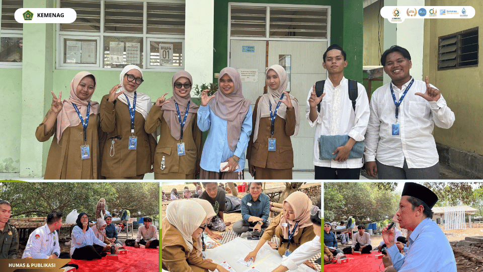 Mahasiswa PLP UIN Siber Cirebon mengikuti refleksi dan pendampingan pendidikan perubahan iklim di Desa Ambulu, Kabupaten Cirebon.