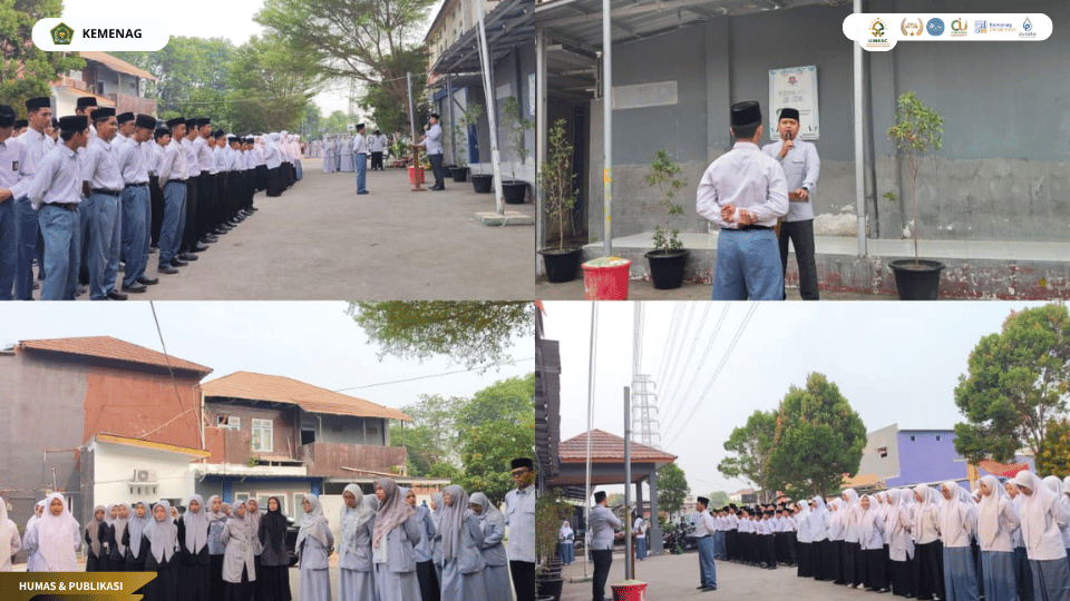 Mahasiswa PLP UIN Siber Cirebon mengikuti upacara Sumpah Pemuda di SMP IT Akmala Sabila untuk menumbuhkan nasionalisme dan semangat persatuan.
