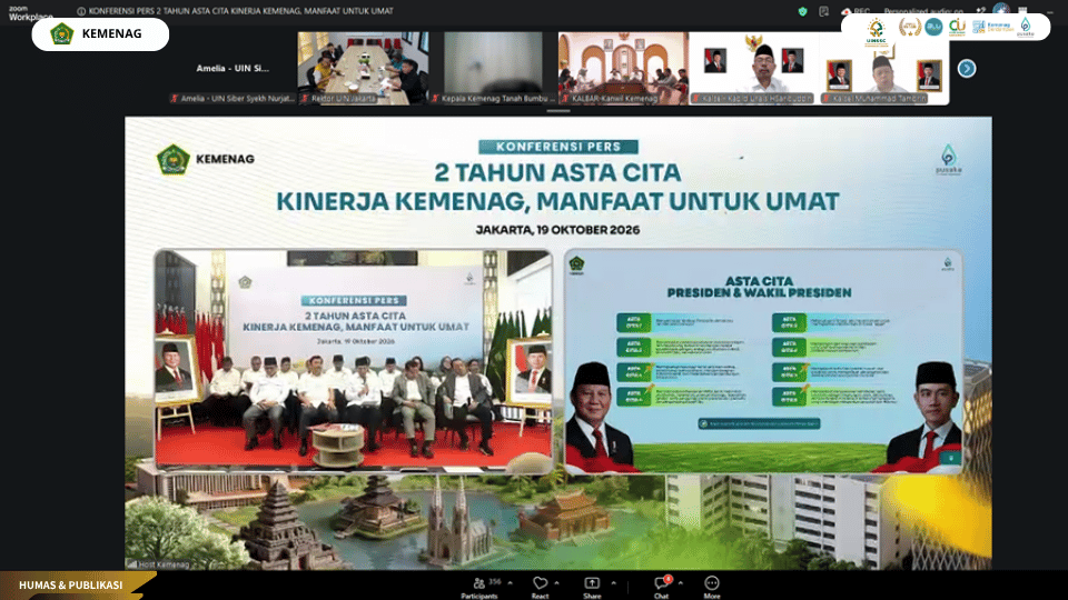 Menteri Agama Nasaruddin Umar menyampaikan paparan capaian dua tahun Asta Cita Kemenag RI.