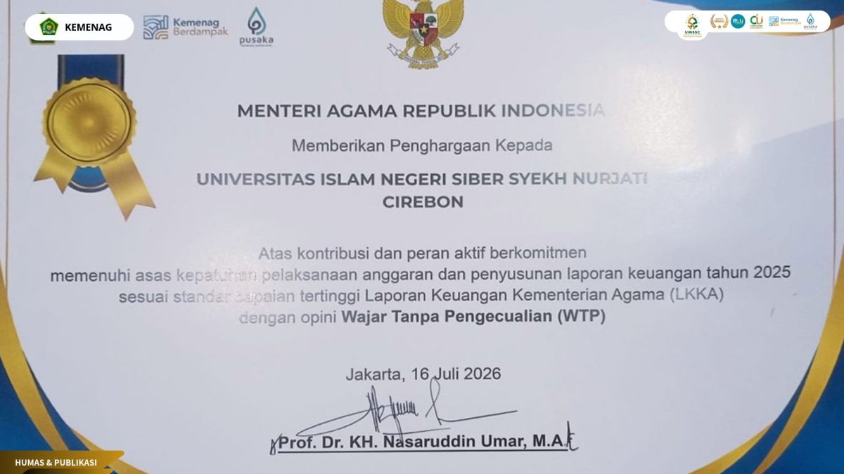 Kembali Raih Penghargaan Menteri Agama, UIN Siber Cirebon Perkuat Komitmen Tata Kelola Keuangan yang Akuntabel
