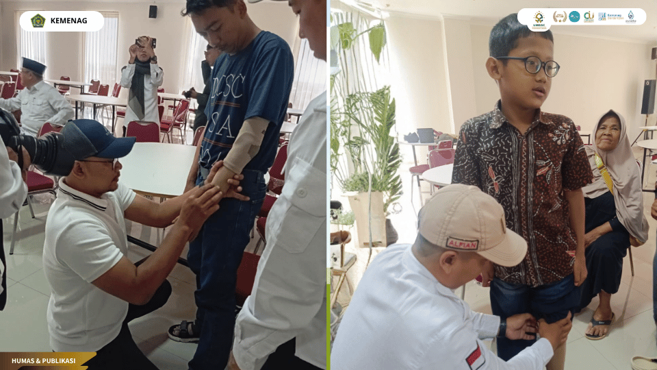ULD UIN Siber Syekh Nurjati Cirebon bersama Pemkab Brebes dan BAZNAS dalam penyaluran bantuan kaki dan tangan palsu bagi penyandang disabilitas.
