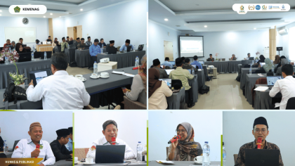 Workshop Telaah Substansi Modul UPT Ma’had Al-Jami’ah UIN Siber Cirebon bersama narasumber, tutor, LPM, dan PUSTIKOM di Grand Tryas Hotel.